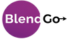Logo of BlendGo with a purple circle and white text on a white background