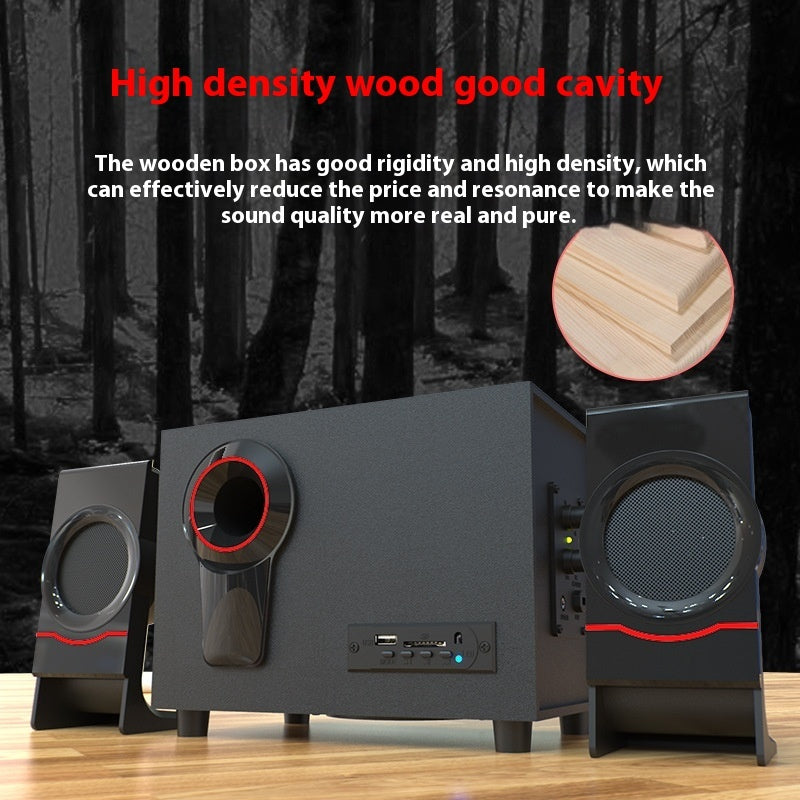 2.1 Wooden Speaker with Super Bass Boost-3