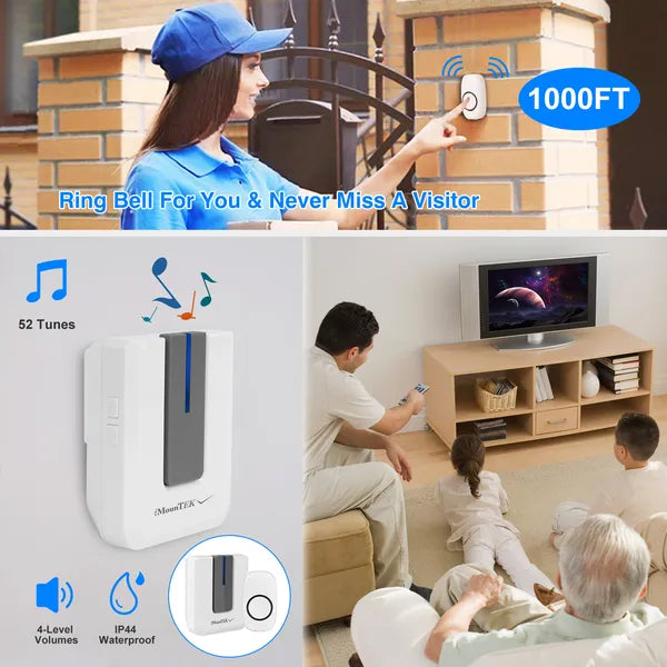 1000FT Wireless Door Chime (IP44 Waterproof)-4