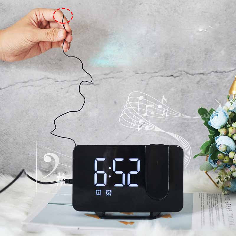 LED Display Electronic Clock Curved Alarm Clock-2