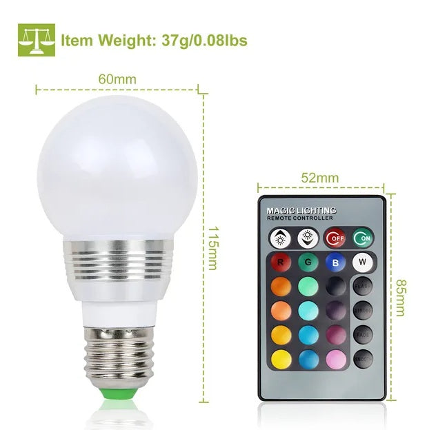 E27 3W Dimmable RGB LED Mood Light (16 Colors)-2