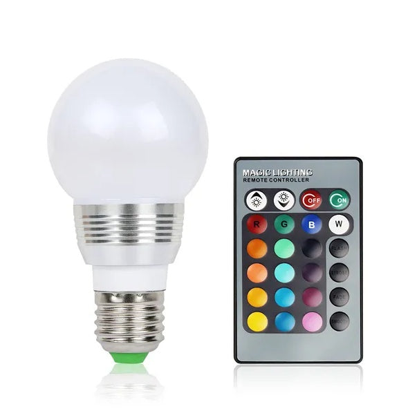 E27 3W Dimmable RGB LED Mood Light (16 Colors)